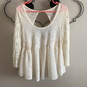 Free People Cream Top Size Small